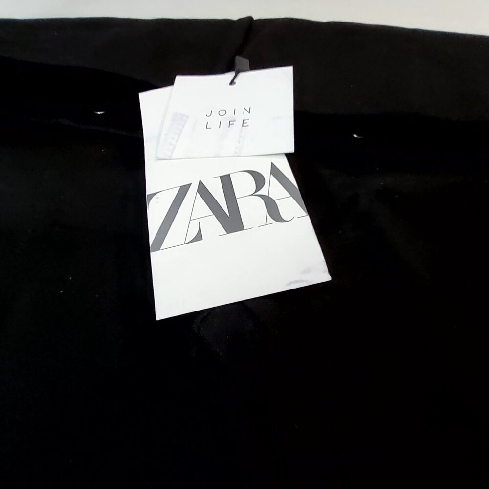 Zara Womens Black High-Waisted Slim Fit Trousers Size XL 50%+ Viscose Blend - Picture 10 of 13